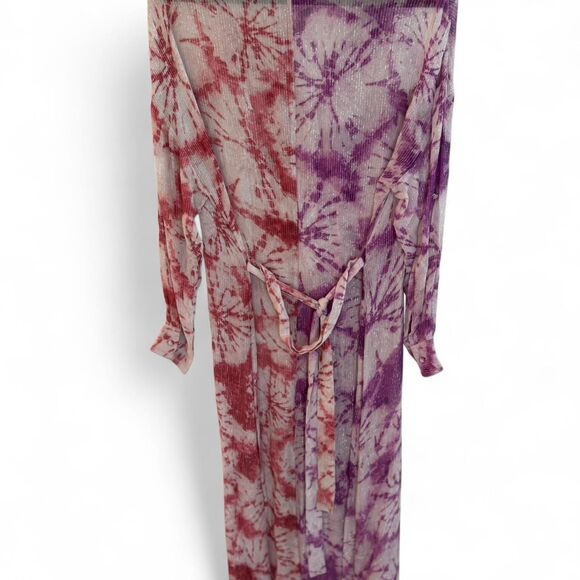 Rococo Sand Women's Silk Tie-Dye Pattern Dress with Belt - Picture 3 of 7